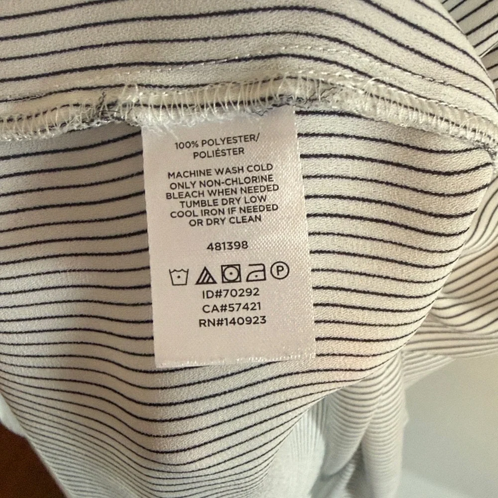 Striped Ruffle Sleeve Shell Top - Gray - Picture 6 of 6